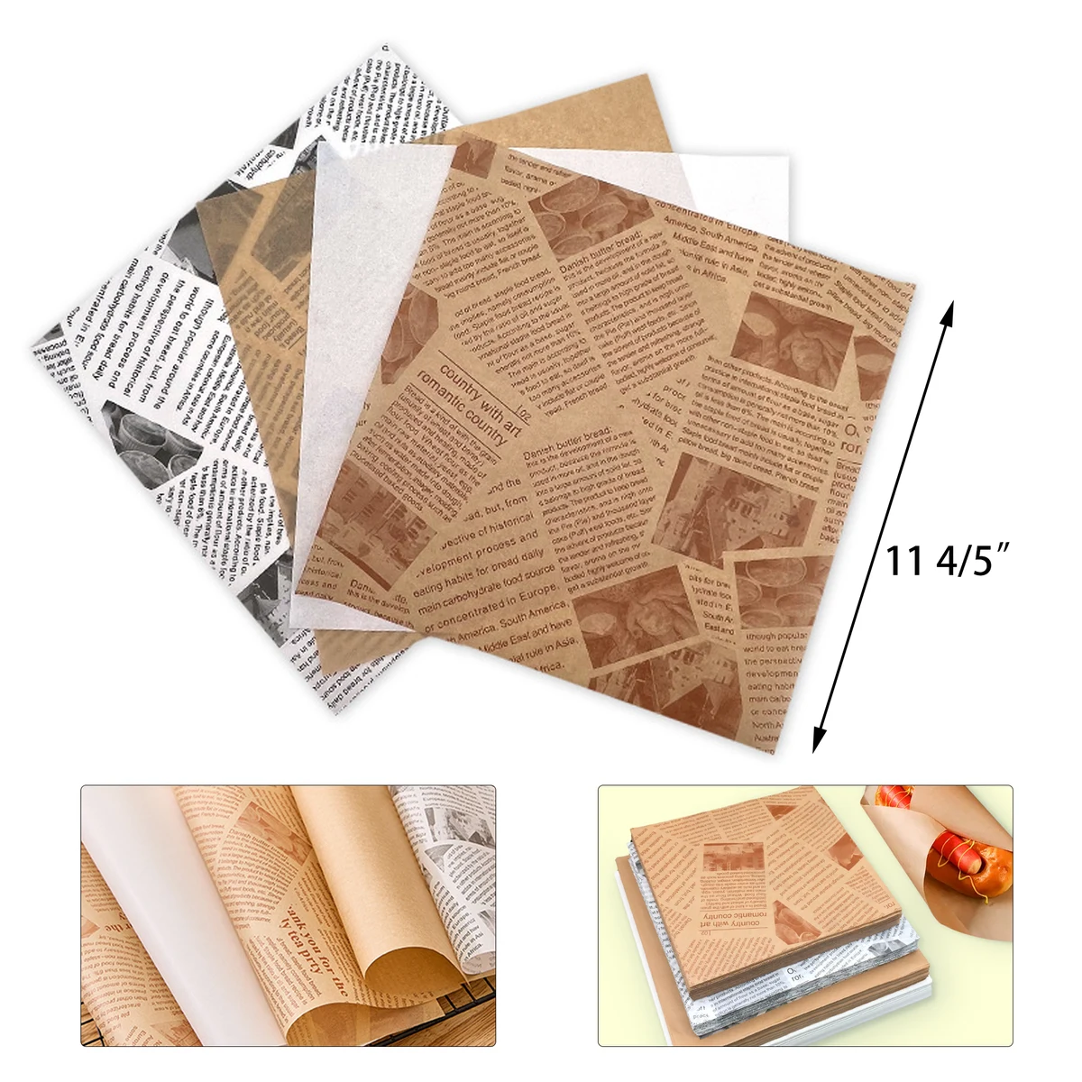 Food Wrappers Hamburger Paper, custom kitchen gadget with logo imprint 1