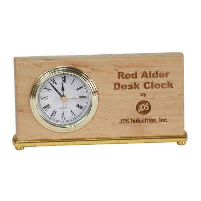 7 1/2" x 4" Red Alder Horizontal Desk Clock 1