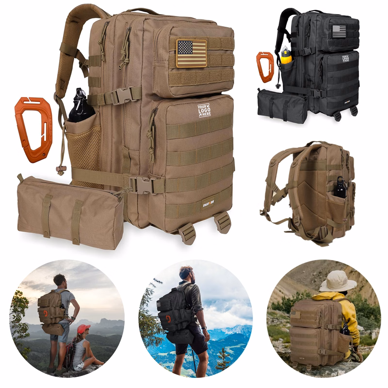 Men Women Military Tactical 45L Backpack Water-resistant Multi Pocket Army Pack 3 Day Bug Out Bag 