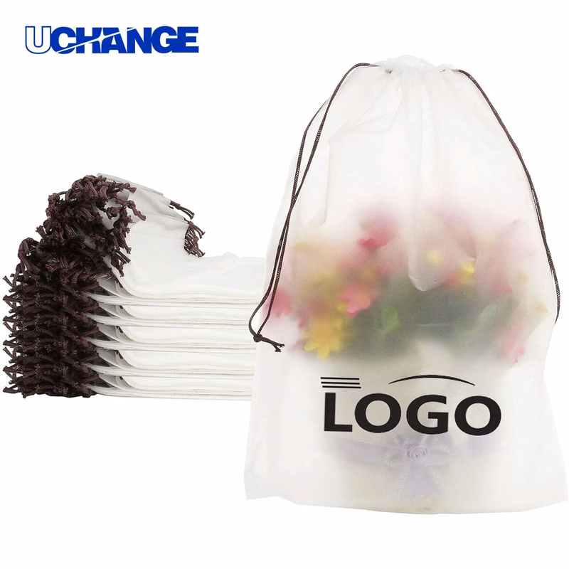 PEVA Frosted Clear Drawstring Storage Bag Organizer