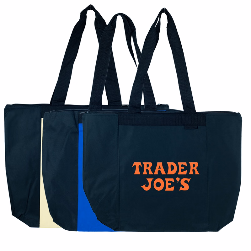 Poly Zippered Tote Bag w/ Heavy Vinyl Backing