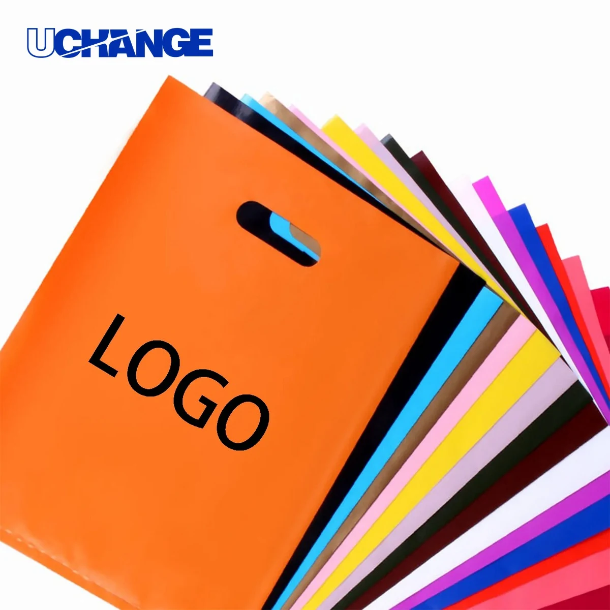Frosted Plastic Die-Cut Shopping Bag with Flexo Print 1