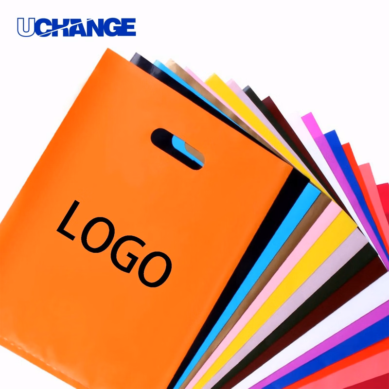 Frosted Plastic Die-Cut Shopping Bag with Flexo Print