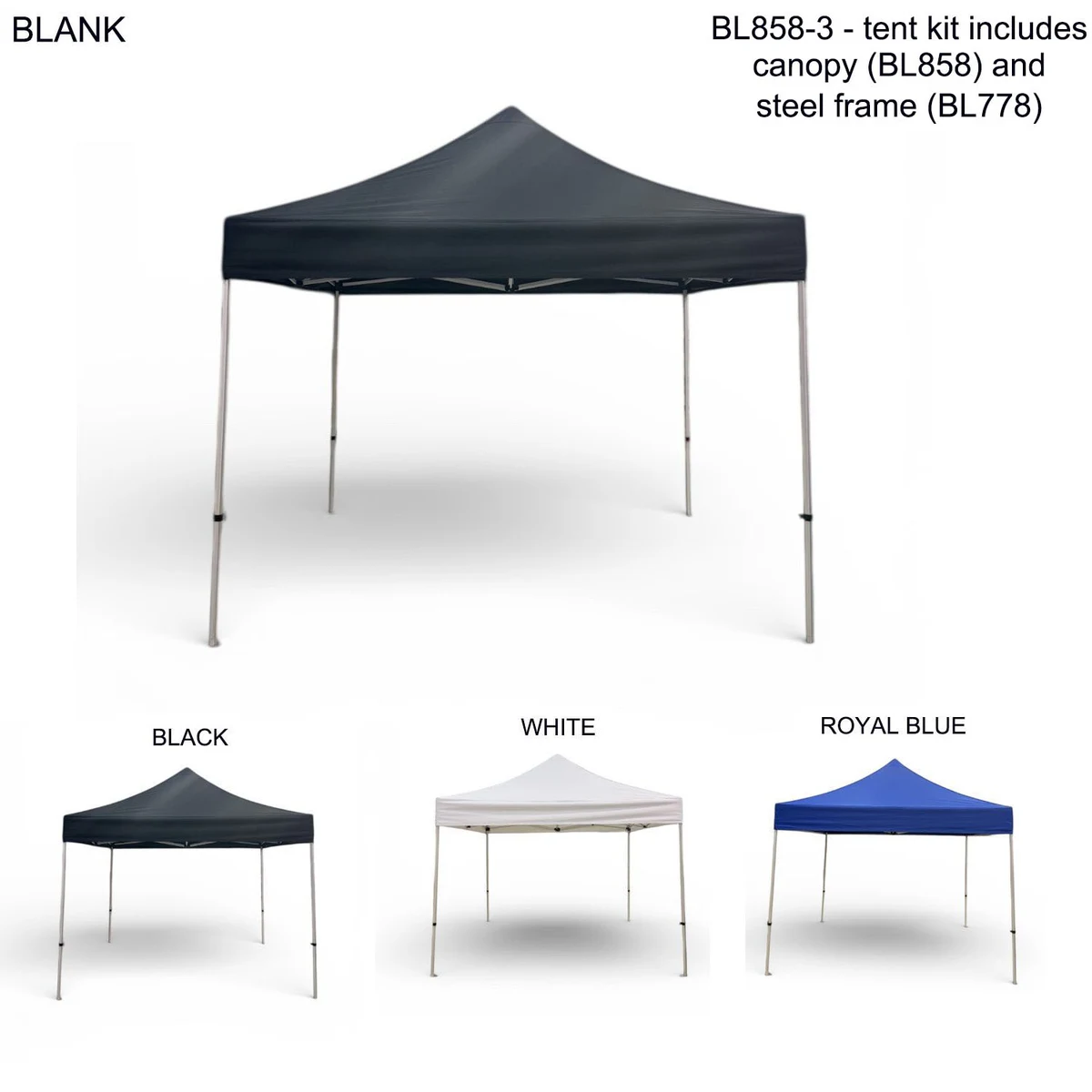 10' Tent Kit, Heavy duty Canopy and Steel Frame , Blank 1