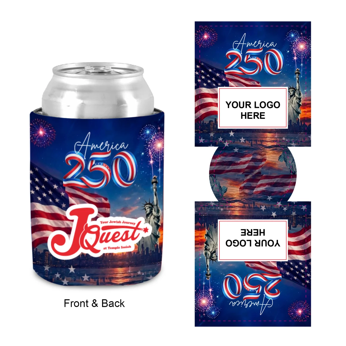 Free Shipping Flag Design Sublimated Collapsible Can Cooler 1