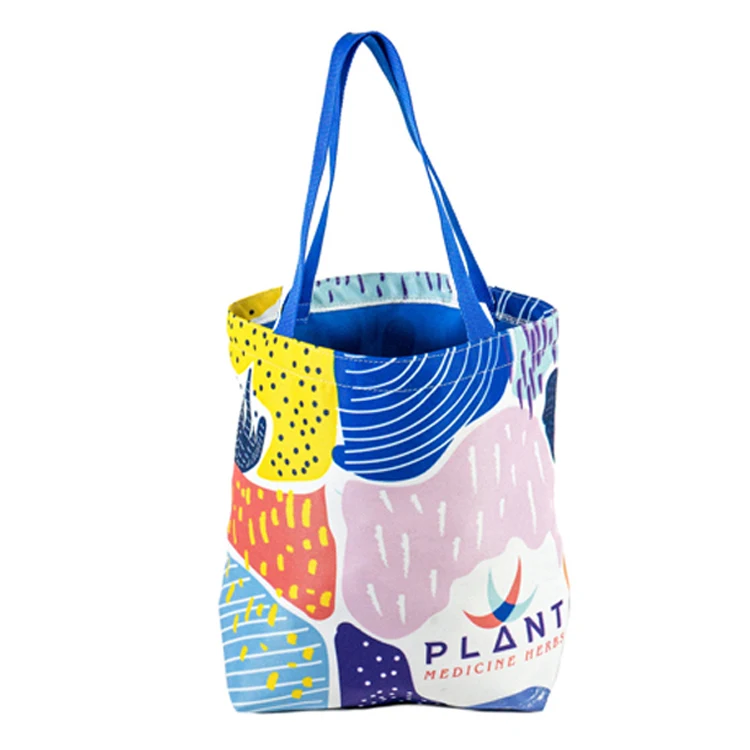 Small Wide Bottom Inside Color Lining Tote (11"H x 14"W x 5"D) 1
