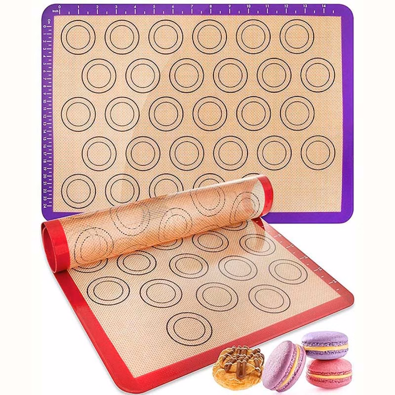 Safe Non-Toxic Non-Stick Silicone Macaron Baking Mats with Measurements