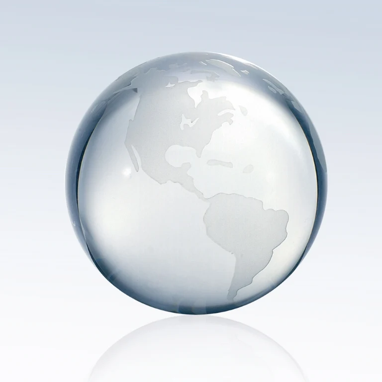 Clear Ocean World Globe Optic Crystal Award w/Flat Bottom 1