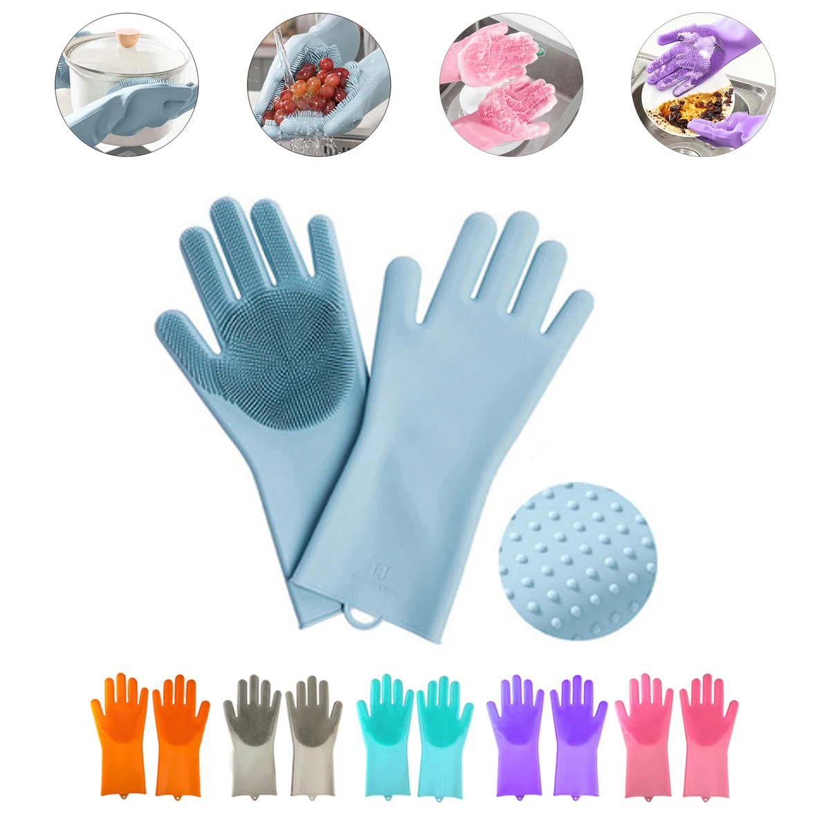 Multi-function Silicone Washing Gloves 1