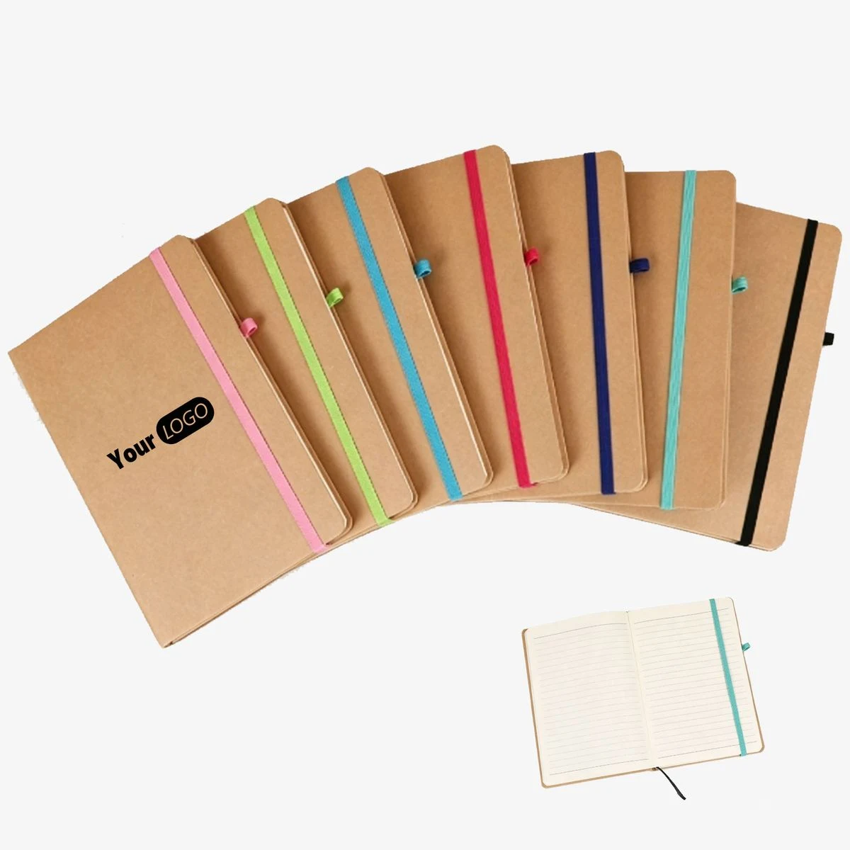 A5 Customizable Kraft Paper Journal With Elastic Band 1