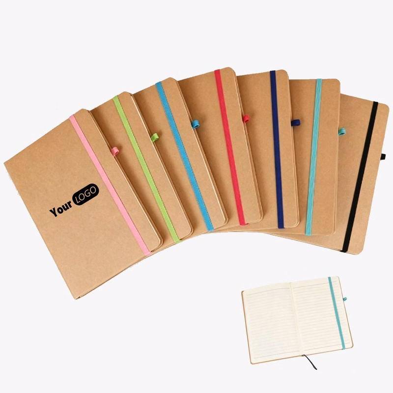 A5 Customizable Kraft Paper Journal With Elastic Band