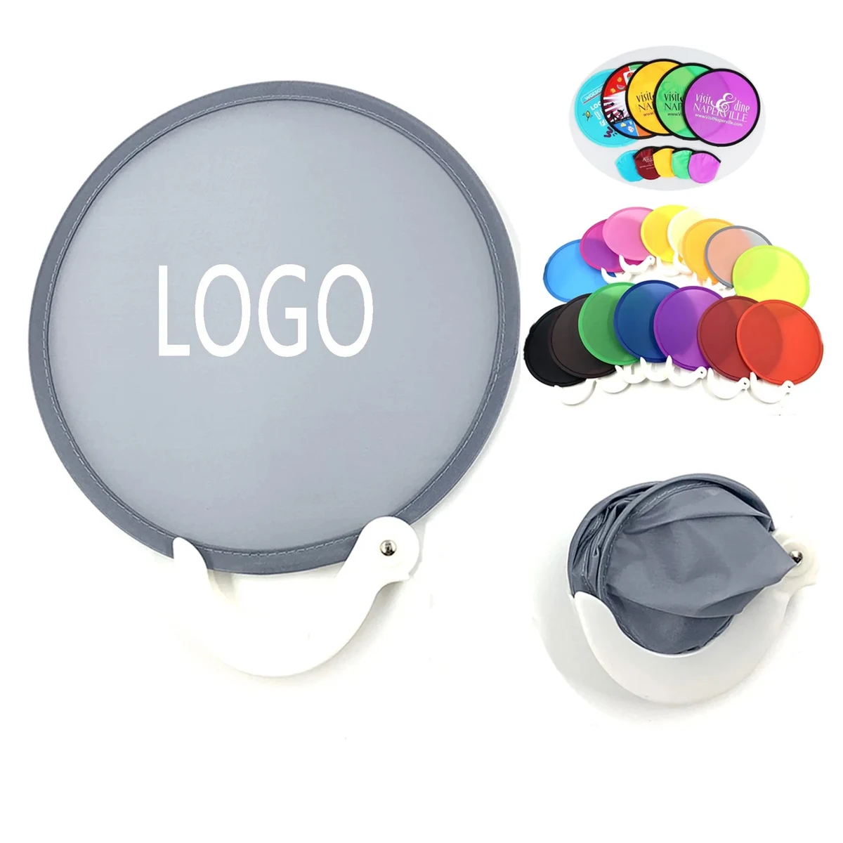 Nylon Foldable Fans With Handle 1