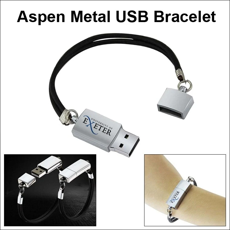 Aspen Metal USB Bracelet Flash Drive - 8GB 1
