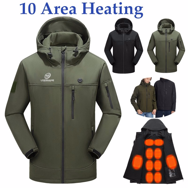 USB Electric Heated Jacket Winter Men Hooded Waterproof Electric Heated Jacket