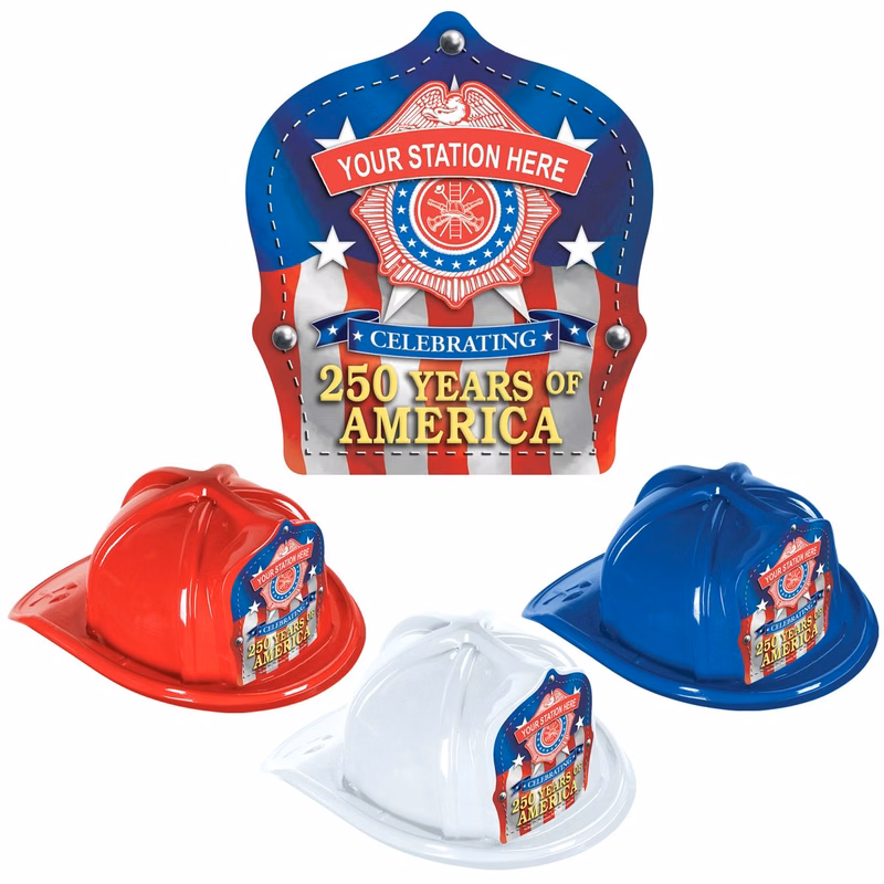 250th Anniversary Custom Plastic Fire Hats