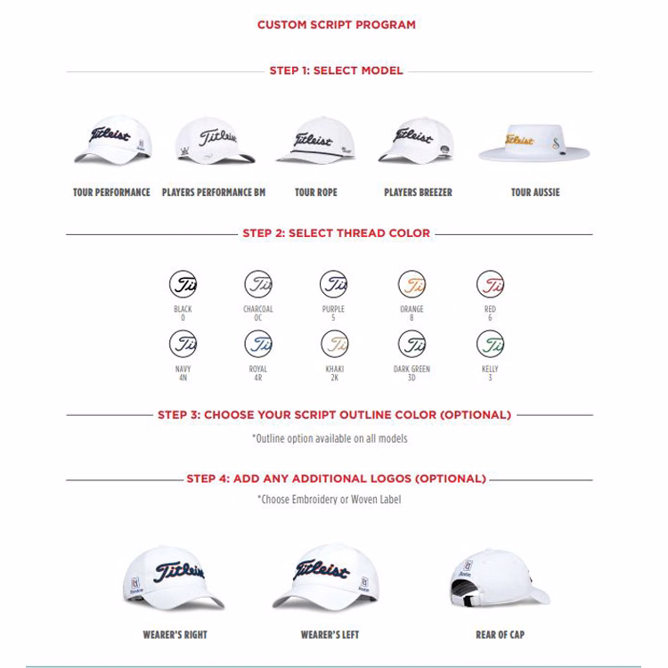 Titleist Players Performance Ball Marker Custom Script Hat