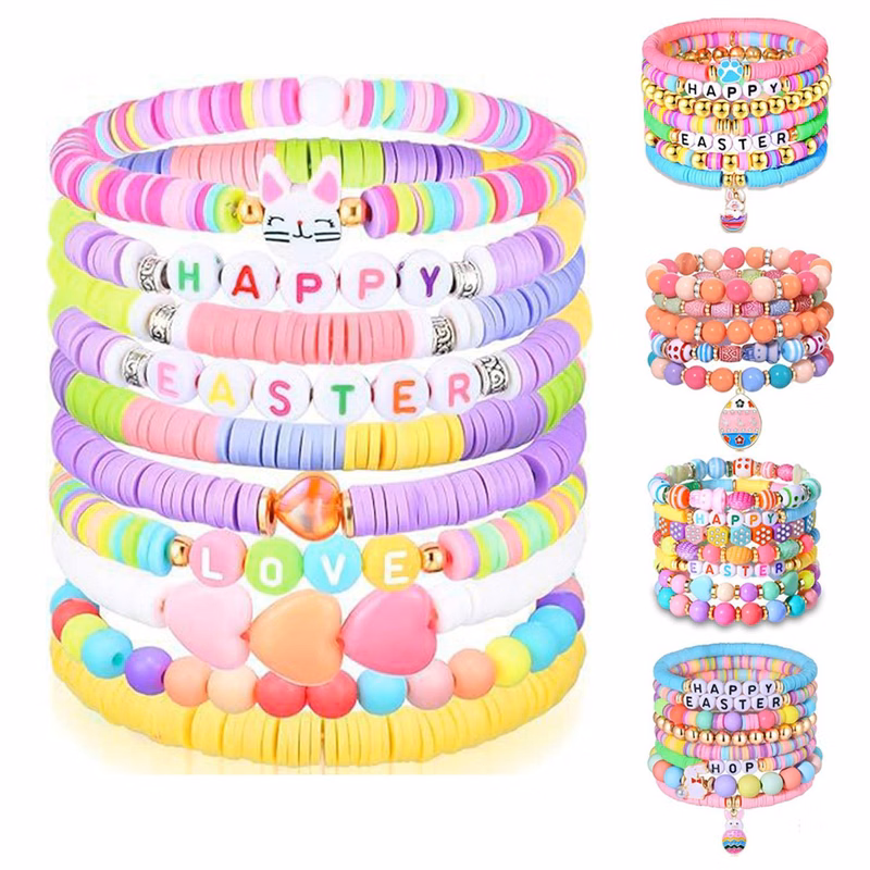 Acrylic Plastic Macaron resurrection rabbit bracelet