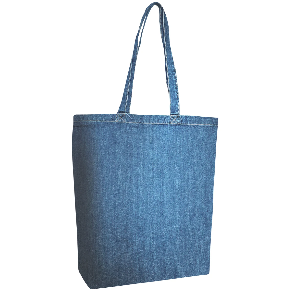 Cotton Denim Gusseted Tote Bag, custom tote bag with logo imprint 1