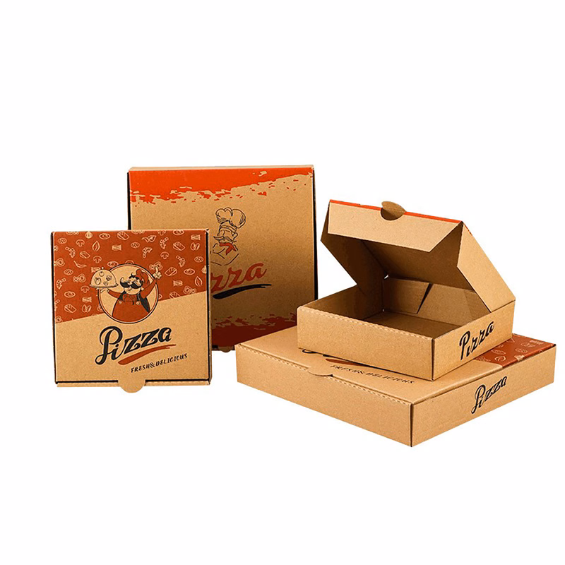 Printed Kraft Corrugated 12" Pizza Box