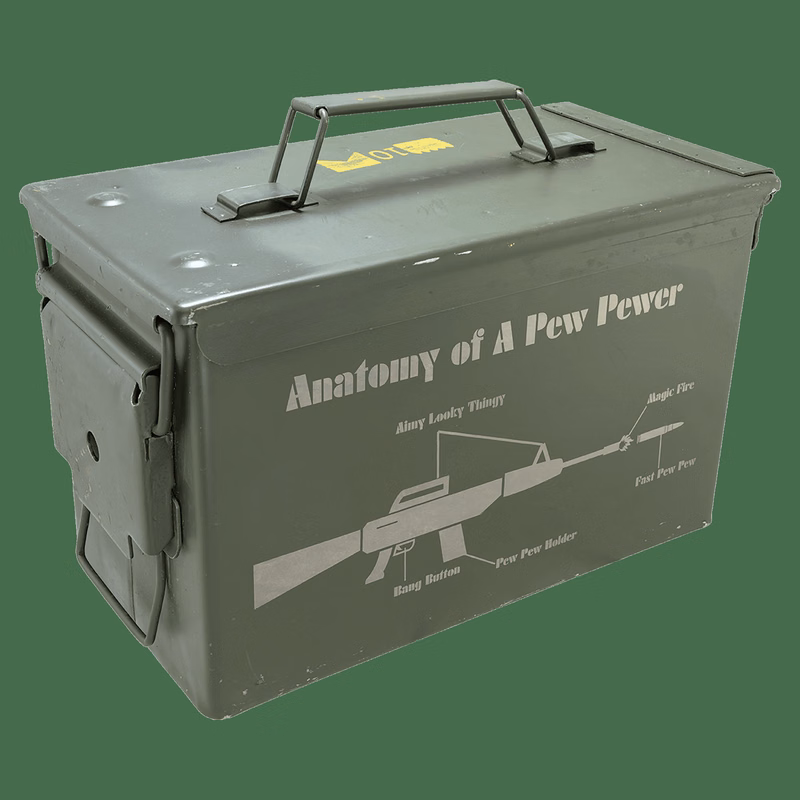 Olive Drab 50 Caliber Army Surplus Steel Ammo Can