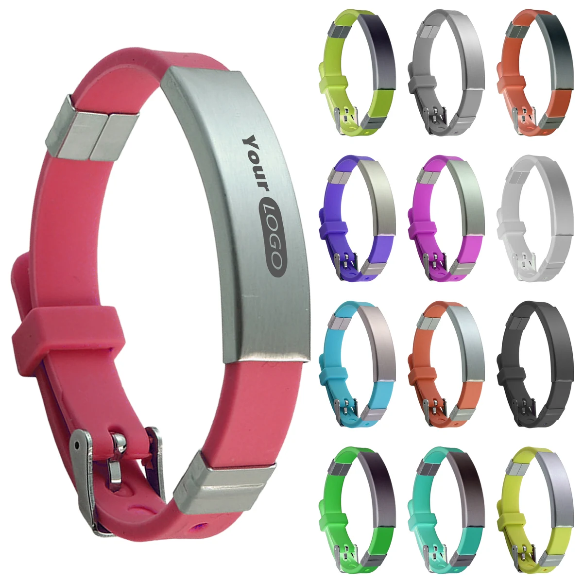 Silicone Versatile Wristband With Custom Metal Plate 1