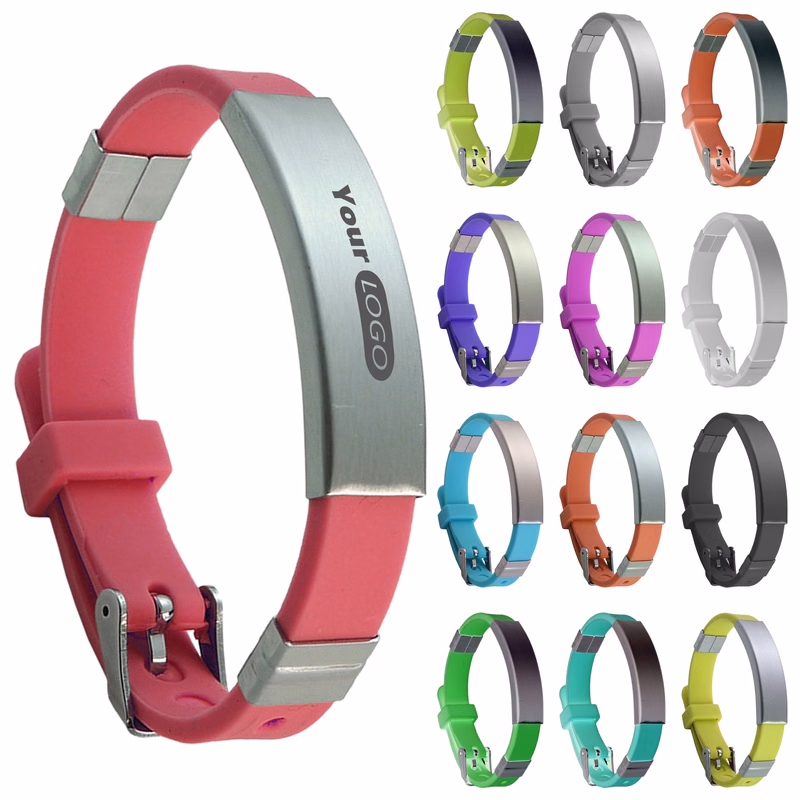 Silicone Versatile Wristband With Custom Metal Plate