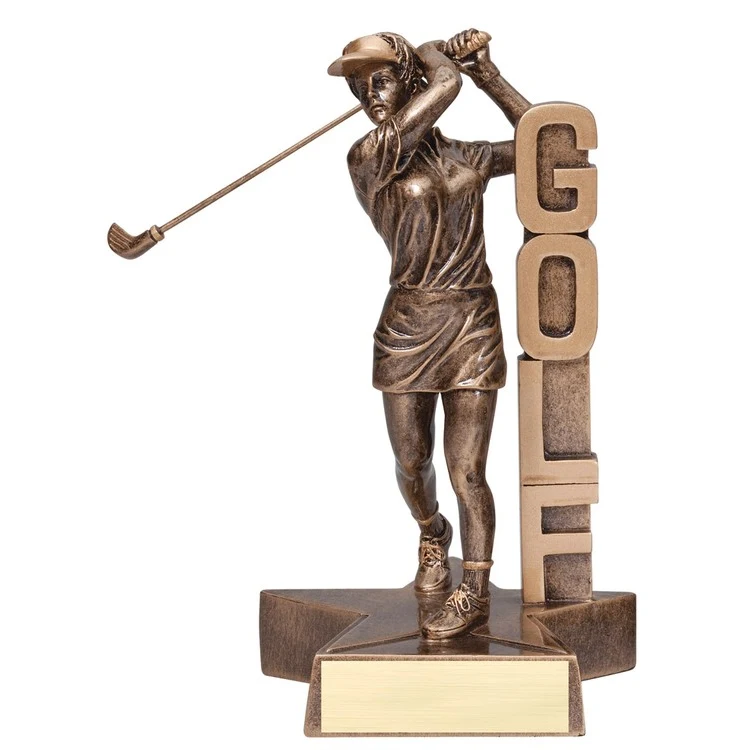 6 1/2" Tall Golf Female Billboard Resin Award 1