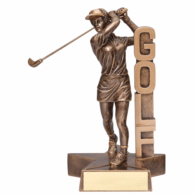 6 1/2" Tall Golf Female Billboard Resin Award