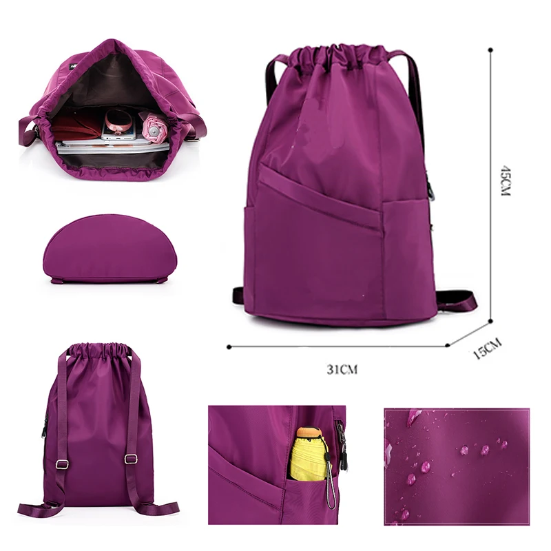 Fashion nylon Beam Drawstring Backpack 1