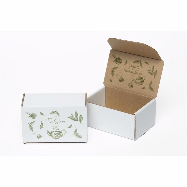 One Color White Display Mailer Box w/2 Sided Imprint (6" x 4" x 3")