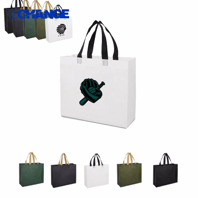 Laminated Non-Woven Tote Bag Structured Reusable Carry for Shopping