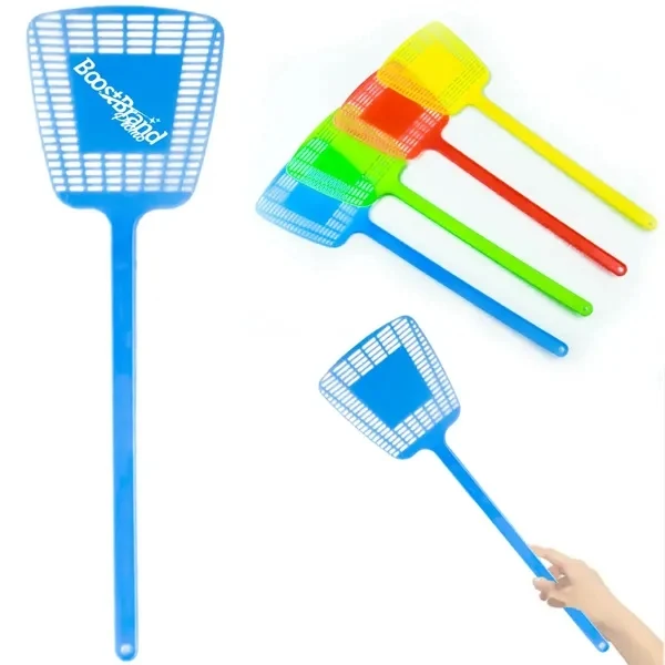 Custom Durable Plastic Fly Swatter with Flexible Mesh — Household Promo 1
