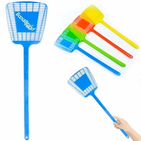 Custom Durable Plastic Fly Swatter with Flexible Mesh — Household Promo