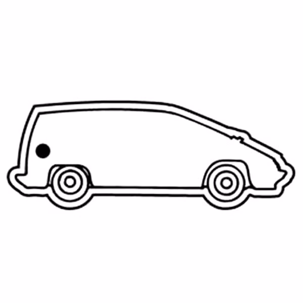Van Outline Key Tag - Spot Color