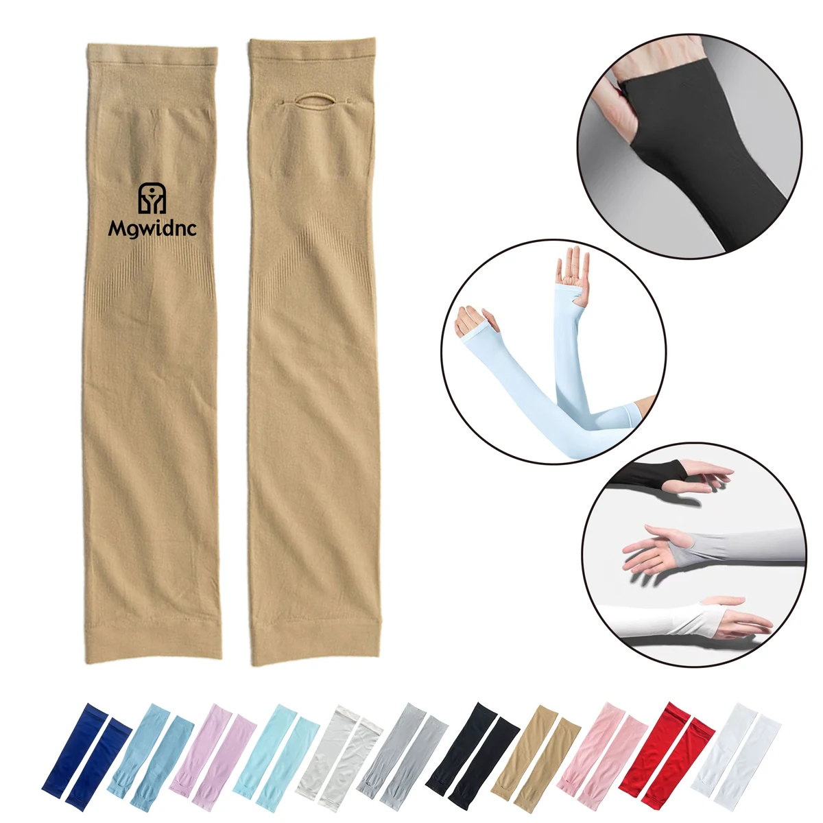 Fingerless Cooling Arm Sleeves UV Protection Sunblock for Men Women Outdoor Cycling Sports 1