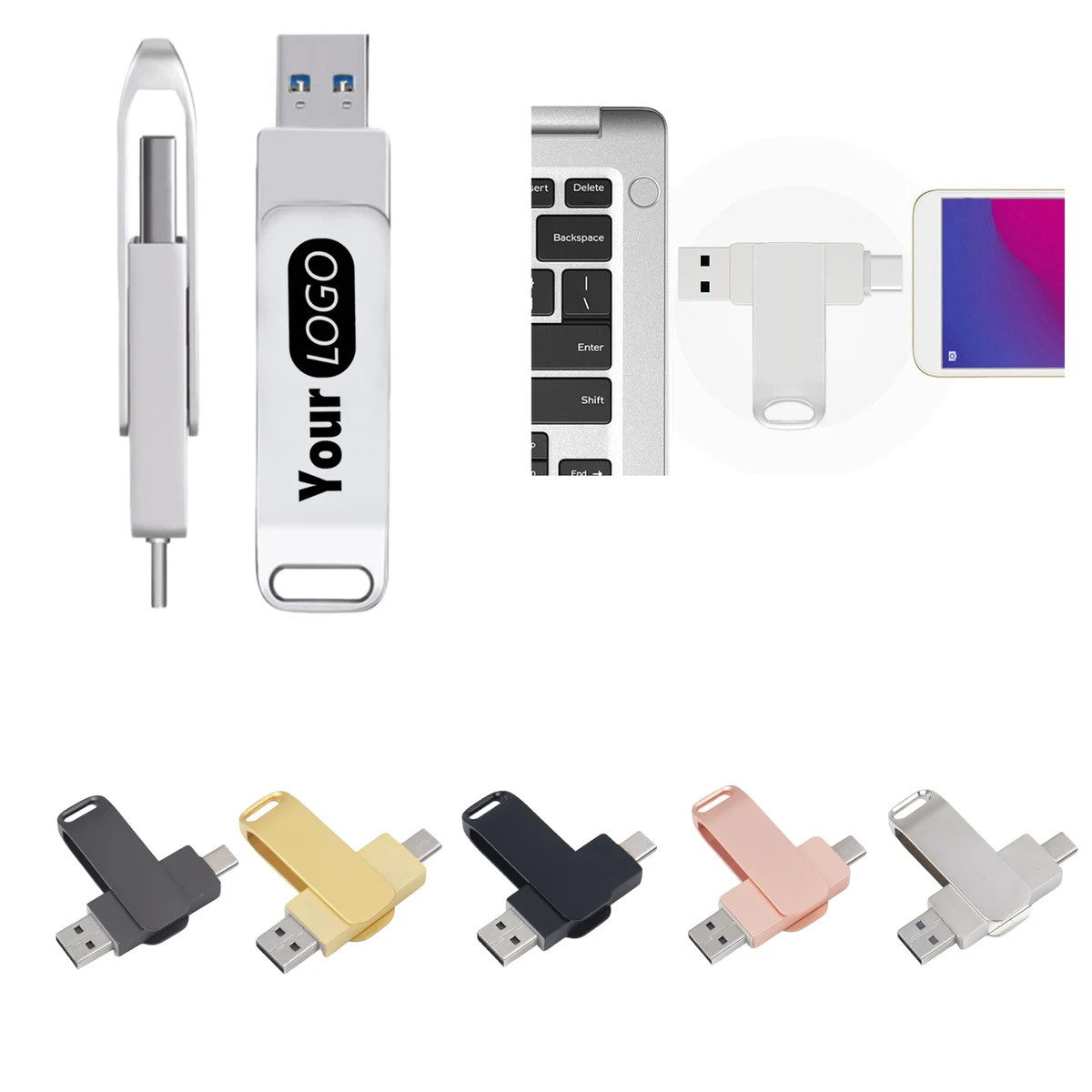 Dual Interface USB Flash Drive Compatible Phone Computer 1