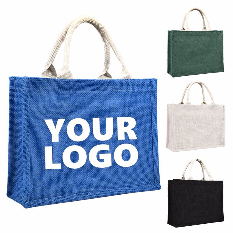 Colored Jute Tote Bag