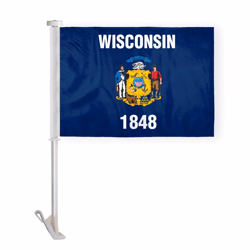 12"x16" & 10.5''x15'' Wisconsin Car Flags