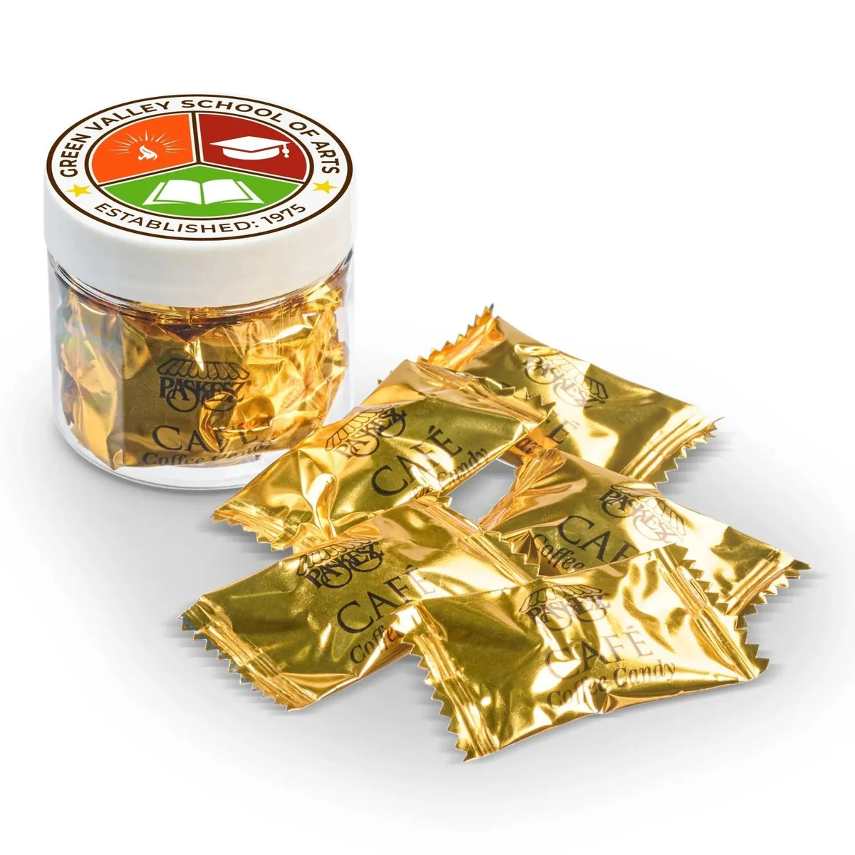 2 oz Jar of Invidually Wrapped Coffee Flavored Candy 1