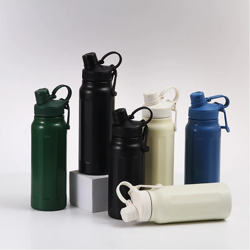 Insulated Water Bottle with Straw and Spout Lid 1