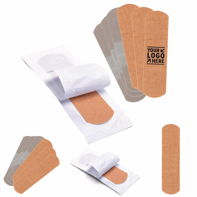 3" x 3/4" Fabric Flexible Breathable Adhesive Bandage Strip First Aid Kit with Non-Stick Pad 