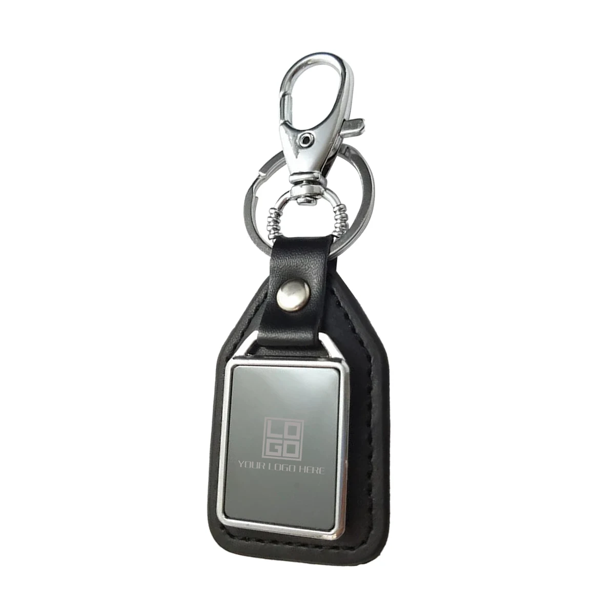 Executive Metal and Faux Leather Keychains 1