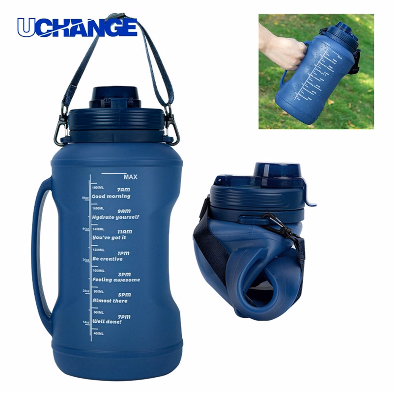 64oz Silicone Collapsible Sports Water Bottle