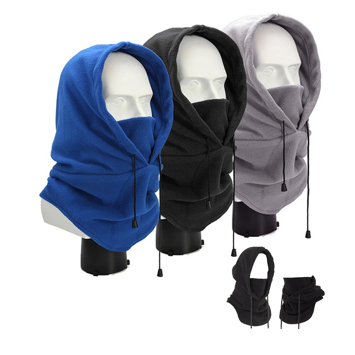 Polar Fleece Windproof Ski Face Mask Hat 1