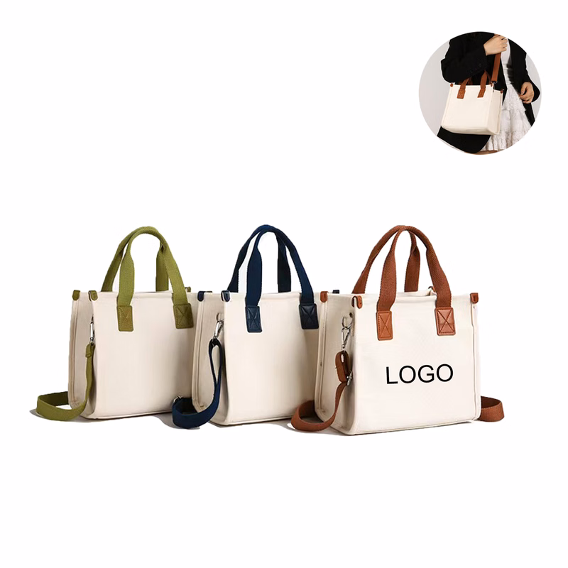 Square Canvas Tote Bag with 
Shoulder Strap