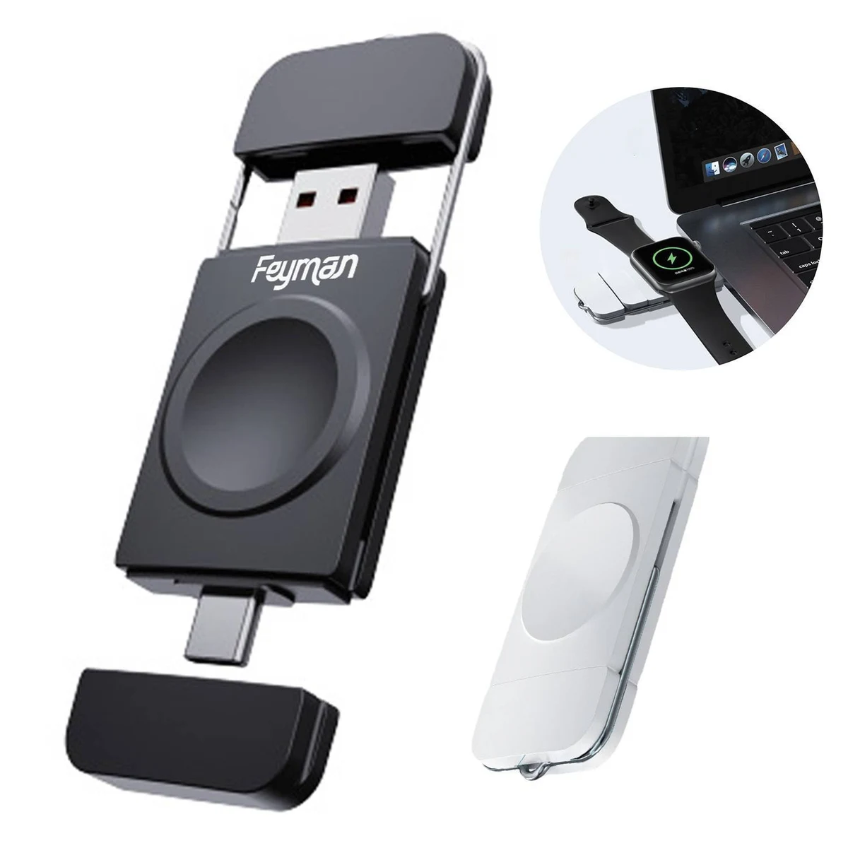 Dual USB Magnetic Wireless Smartwatch Charger 1
