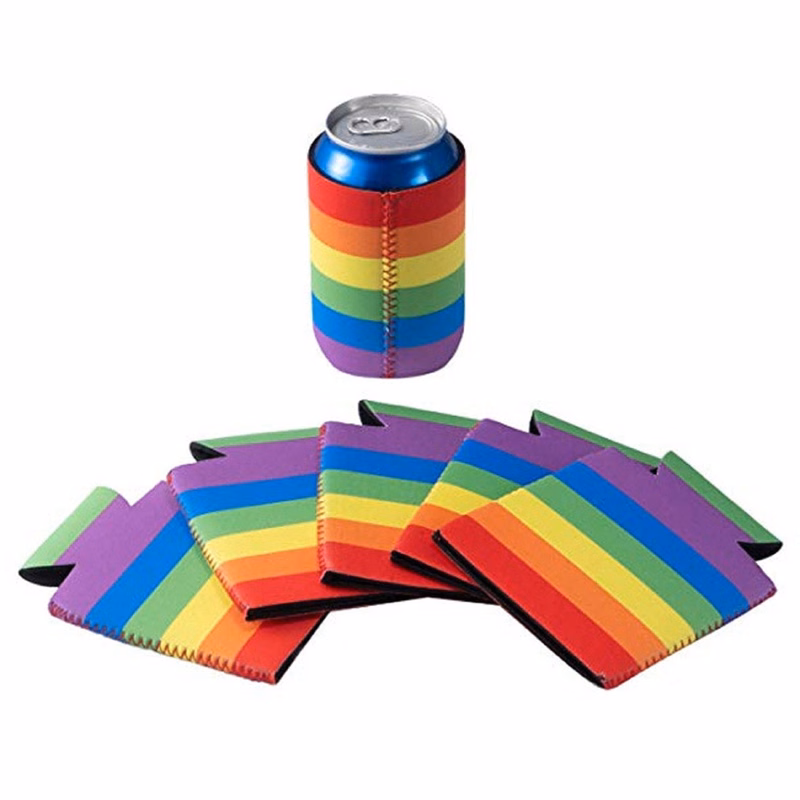Rainbow Neoprene Beer Can Cooler Holder