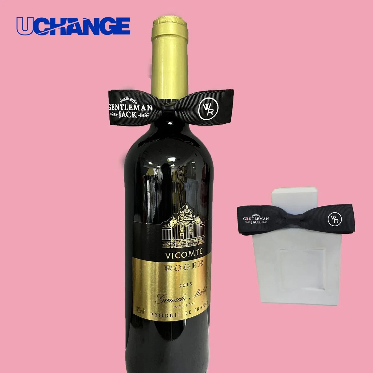 Wine Bottle Bowtie Decor Accessory for Events 1