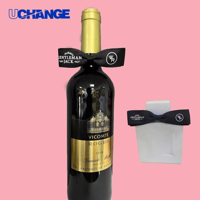Wine Bottle Bowtie Decor Accessory for Events