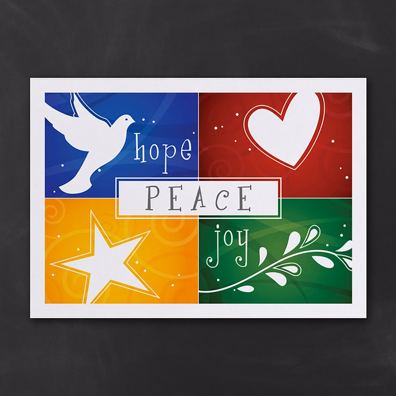Colorful Hope Peace Joy Economy Holiday Card